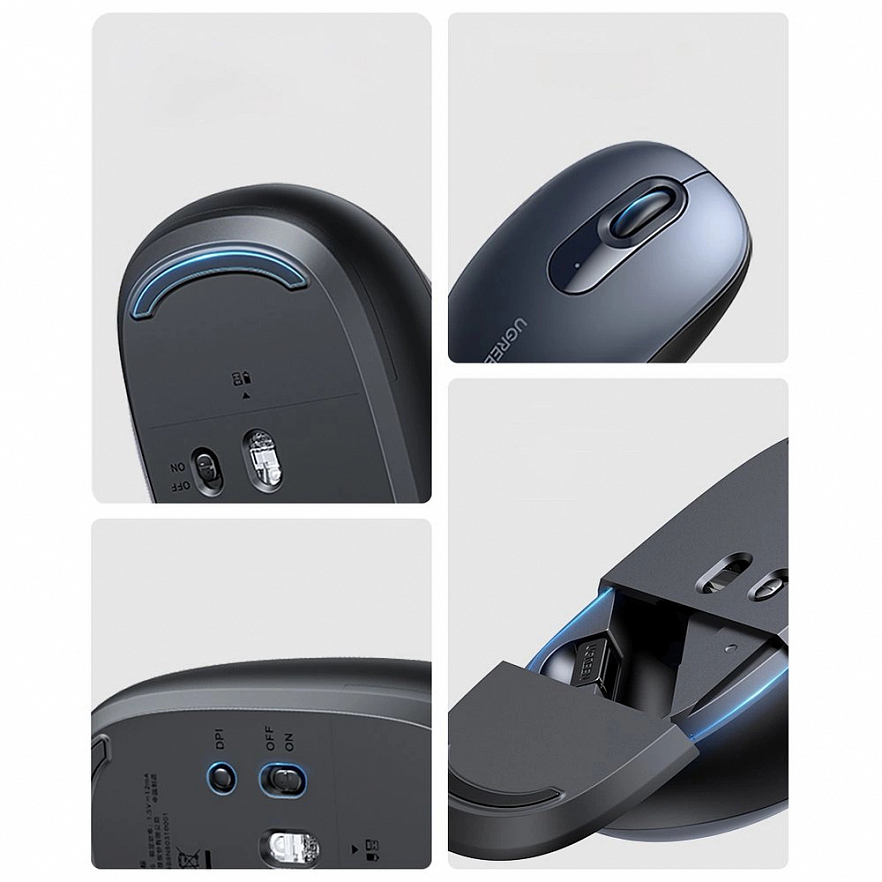 Беспроводная компьютерная мышь Ugreen MU105 2.4G Wireless Mouse тёмно-синяя (90550)