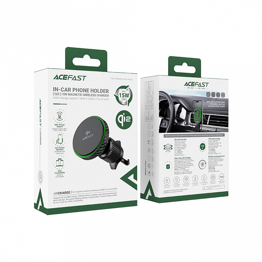 Держатель автомобильный магнитный ACEFAST D33 - QI2