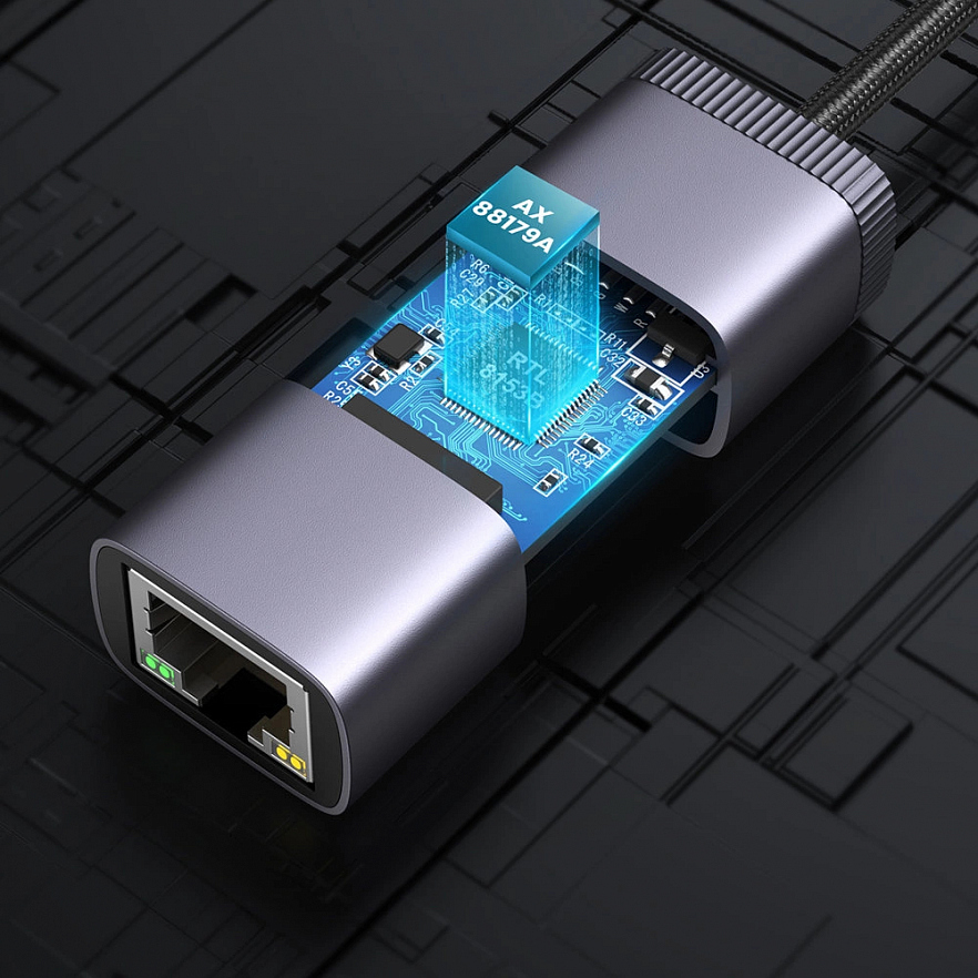 Переходник Ugreen CM483 USB-C to Gigabit Ethernet Adapter серый (40322)