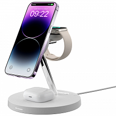 Беспроводное зарядное устройство SwitchEasy MagPower 4-in-1 Magnetic Wireless Charging Stand белое