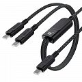 Кабель Acefast C5-11 USB-C to 2 x USB-C 100W Charging Data Cable (1,2 метра) чёрный (AF-C5-11-BK)