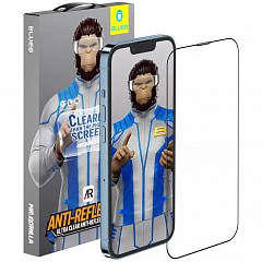 Защитное стекло Blueo 3D AR Anti-reflective 0.4 мм для iPhone 14 Pro Max ультра-прозрачное с чёрной рамкой