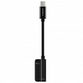 Переходник Rombica Type-C Adapter 3.5CJ Type-C Male to Type-C Female / 3.5 mm  чёрный (TC-00190)