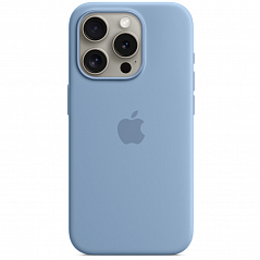 Чехол Apple MagSafe Silicone Case для iPhone 15 Pro зимняя синева (Winter Blue)