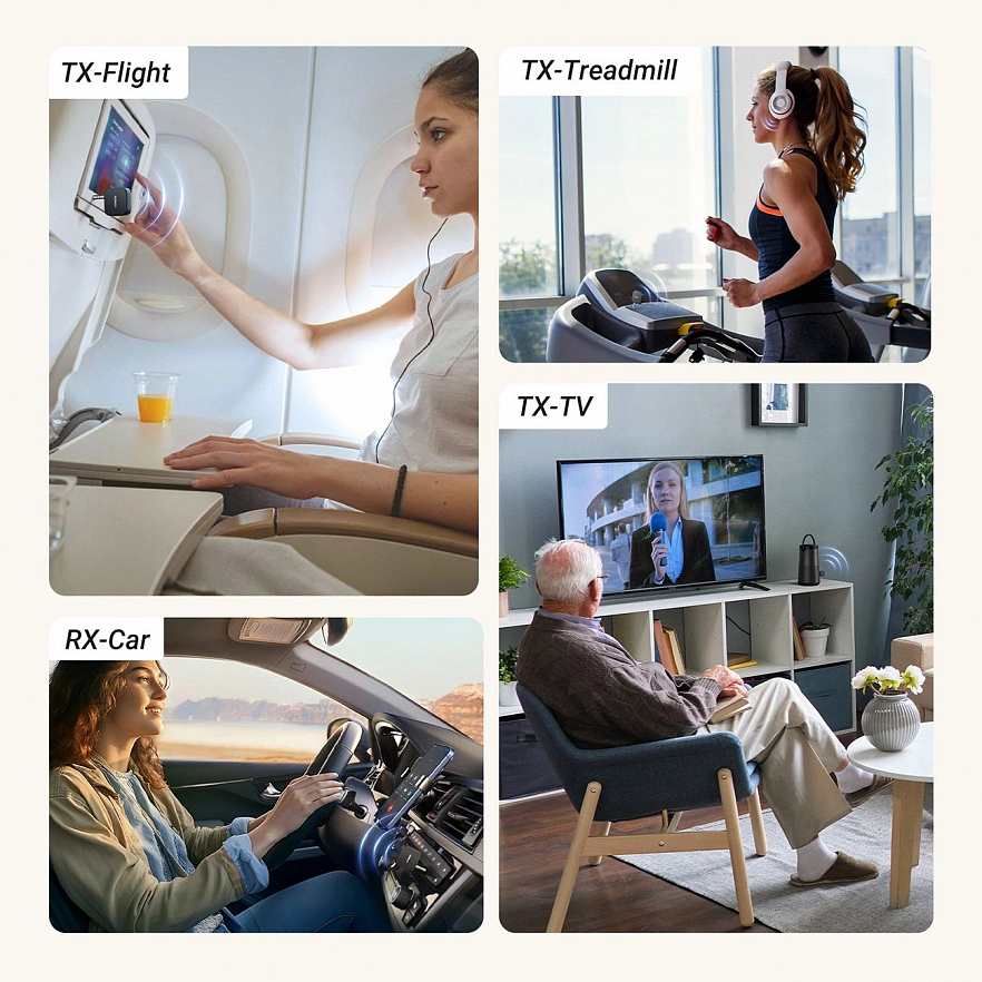 Bluetooth-ресивер UGREEN CM667 (35223) Bluetooth Audio Receiver&Transmitter - Gray