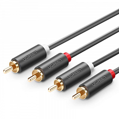 Кабель Ugreen AV104 2 x RCA Male to 2 x RCA Male (3 метра) чёрный (10519)