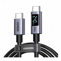 Кабель UGREEN L530 (65868) USB-C to USB-C PD 240W (3 метра) серый космос