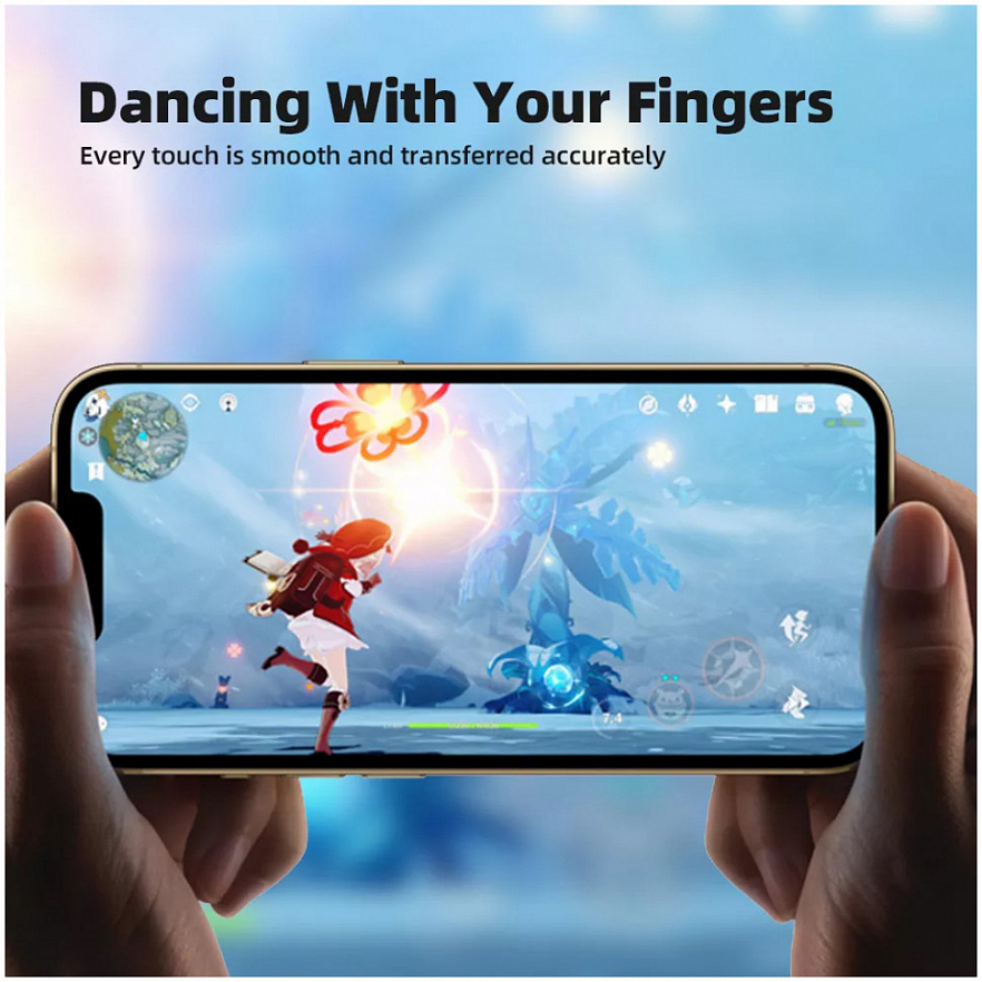 Защитное стекло Blueo 2.5D Silk Anti-glare Anti-Static (матовое) 0.26 мм для iPhone 14 Pro с чёрной рамкой