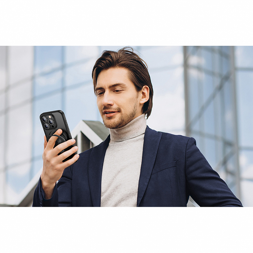Чехол Ugreen LP763 Protective Case Magnetic Stand для iPhone 15 Pro чёрный (25528)