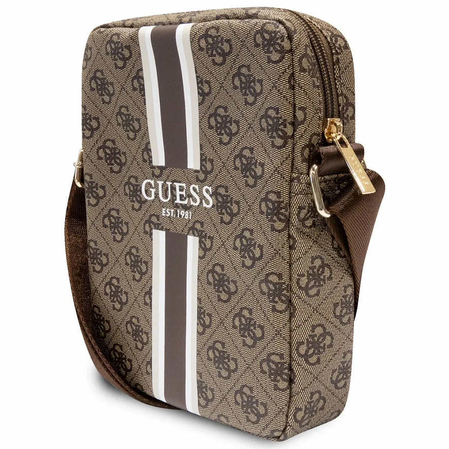 Сумка Guess PU 4G Printed Stripes для планшетов 8" коричневая (GUTB8P4RPSW)
