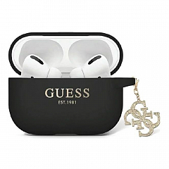 Чехол CG Mobile Guess для Airpods Pro 2 Liquid silicone with Big 4G charm Black - Чёрный
