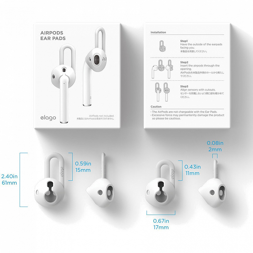 Держатель для наушников Elago Earpads (2 пары) для AirPods белый