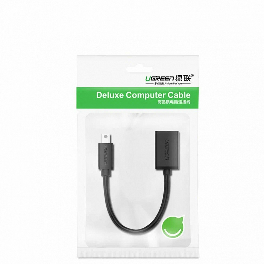Кабель Ugreen US249 mini-USB to USB 2.0 (10 сантиметров) чёрный (10383) 