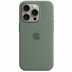 Чехол Apple MagSafe Silicone Case для iPhone 15 Pro кипарис (Cypress)