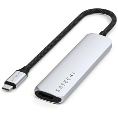 Хаб Satechi 4-в-1 USB-C тонкий мультипортовый 4K серебристый