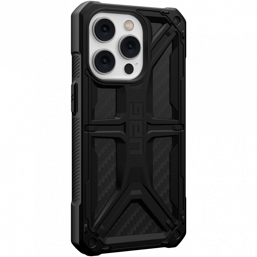 Чехол Uag Monarch для iPhone 14 Pro чёрный карбон (Carbon Fiber)