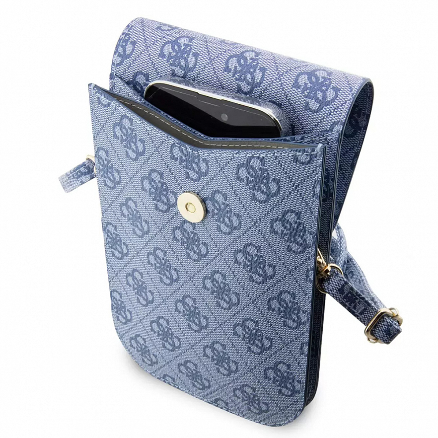 Сумка Guess 4G Printed Stripes для смартфонов голубая (GUWBP4RPSB)