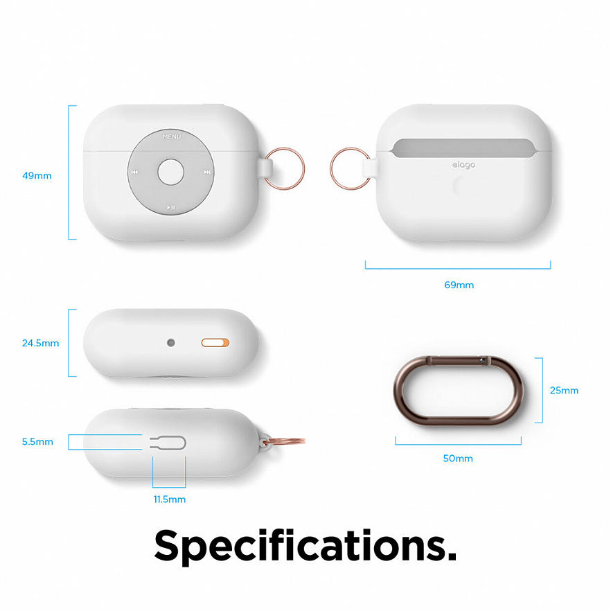 Чехол Elago Retro AW6 Hang Case для AirPods Pro белый