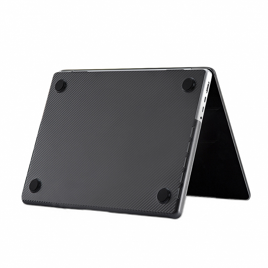 Чехол-накладка Crystal Case для MacBook Pro 14 (M1/M2/M3) 2021-2023 пластиковый под карбон чёрный
