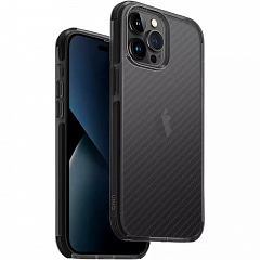 Чехол Uniq Combat для iPhone 14 Pro Чёрный (Aramid effect Smoke)