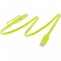 Кабель Tylt Flyp-Duo Reversible USB Charge & Sync Cable (1 метр) зелёный