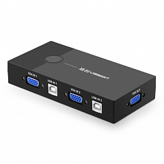 Переключатель UGREEN (30357) 2-Port USB KVM Switch Box ABS Case чёрный
