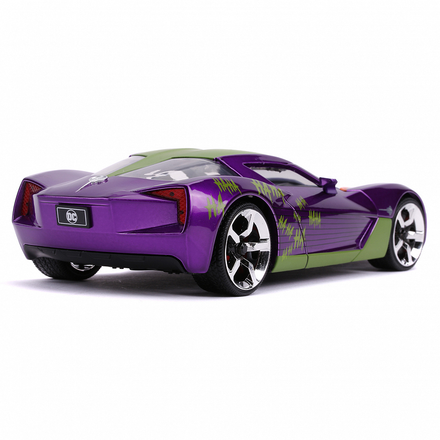Набор Jada Toys машинка с фигурой Hollywood Rides Chevy Corvette Stingray Concept W/Joker Figure 2.75"+1:24 31199