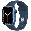 Умные часы Apple Watch Series 7 45 мм, алюминий синий, спортивный ремешок «Синий омут»