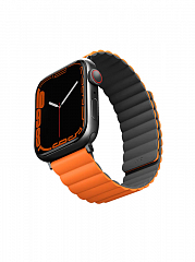 Uniq для Apple Watch 45/44/42 mm ремешок Revix reversible Magnetic Grey/Orange
