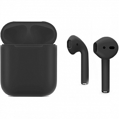 Беспроводные наушники Apple AirPods 2 (второе поколение) Full Color Custom Edition чёрные матовые (полная покраска)