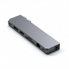 Хаб Satechi Pro Hub Max 1xUSB4/1xHDMI/1xUSB-A3.0/1xmicroSD/1xGigabit/1xUSB-C/1xAudiojack - Серый космос.