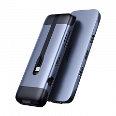 Компактный мультихаб Ugreen CM286 (70409) USB-C - 6ти портовый (HDMI, VGA, USB3.0, SDcart, RJ45)