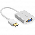Переходник UGREEN MM102 (16 см) HDMI to VGA Converter with Audio белый (40212)