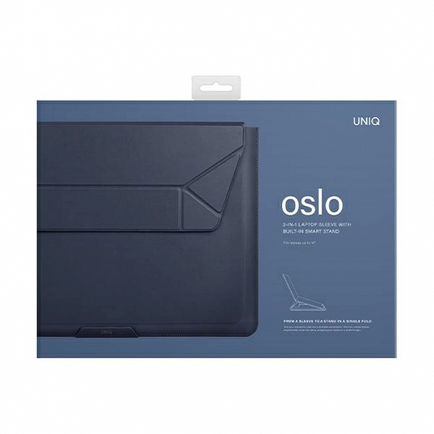 Чехол Uniq Oslo для MacBook Pro 14 (M1/M2, 2021-2023) тёмно-синий (Abyss Blue)