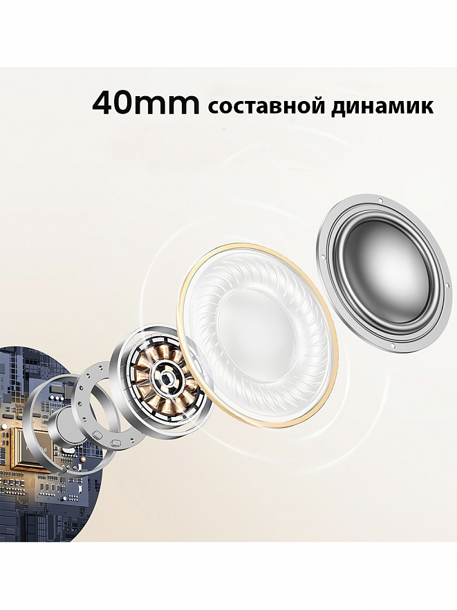Наушники накладные беспроводные UGREEN HP202 (15809) HiTune Max 5 Hybrid Active Noise-Cancelling белые