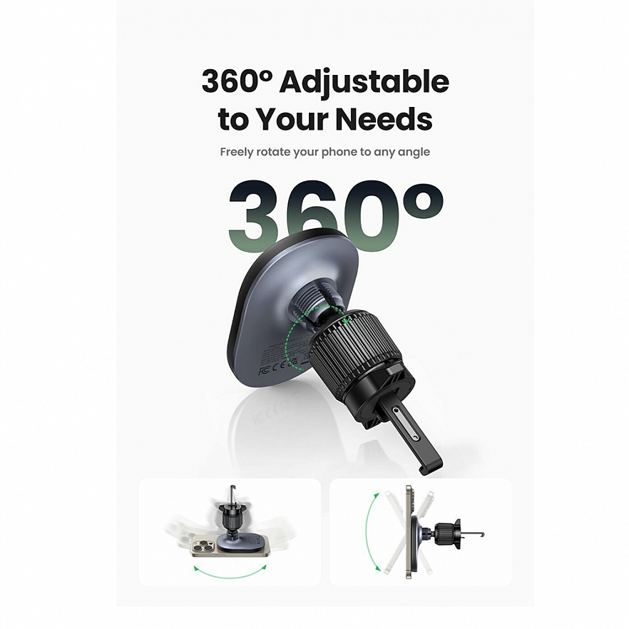 Автодержатель с функцией беспроводной зарядки Ugreen CD345 (25925) 