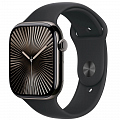 Умные часы Apple Watch Series 10 46 мм, GPS, титан тёмно-серый, спортивный ремешок чёрный S/M