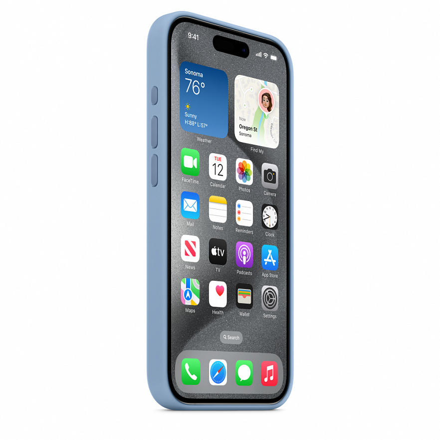 Чехол Apple MagSafe Silicone Case для iPhone 15 Pro зимняя синева (Winter Blue)