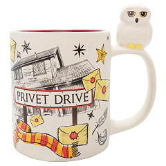 Кружка с 3D ручкой Гарри Поттер Hedwig & Privet Drive 460 мл