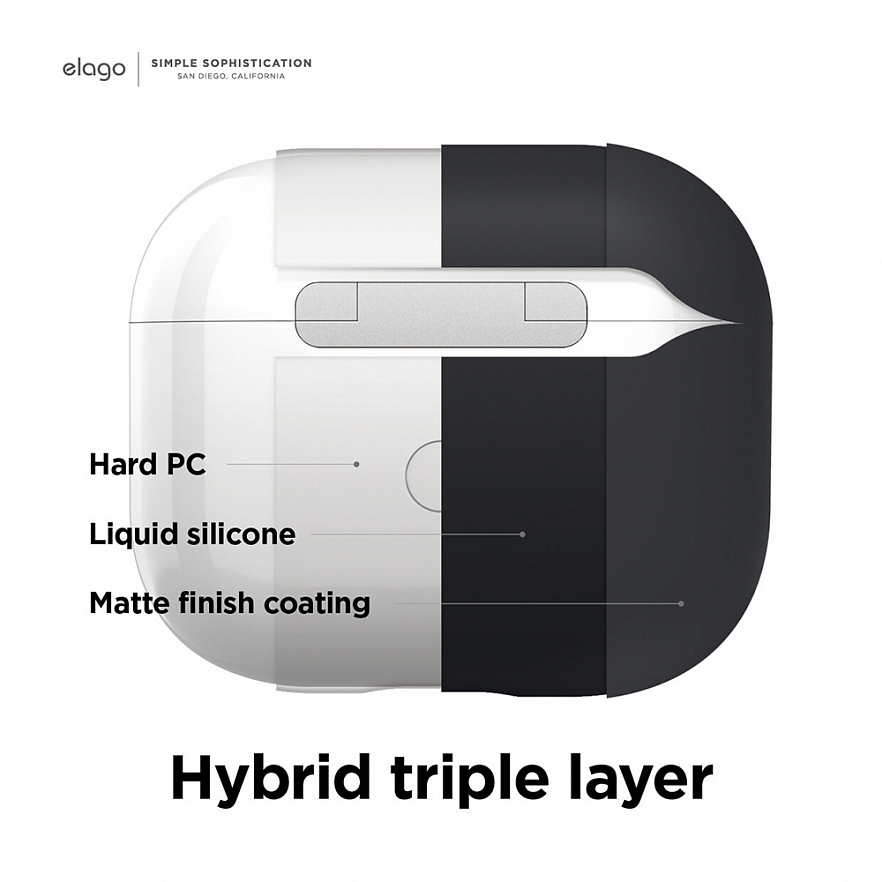 Чехол Elago Liquid Hybrid Basic Case для AirPods 3 чёрный (Black)