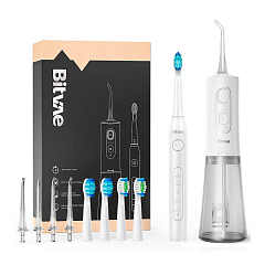 Набор из электрической зубной щетки Bitvae D2 Daily Toothbrush и портативного ирригатора С2 (D2+С2) GLOBAL, белый