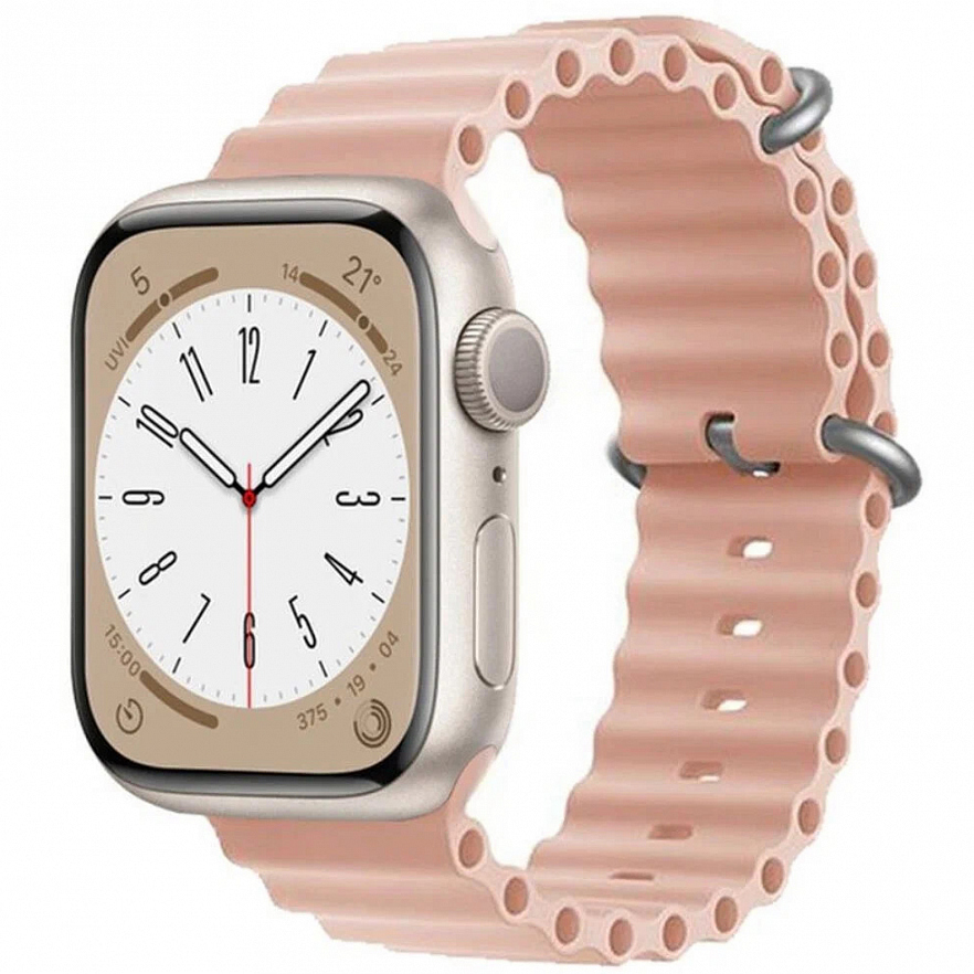 Ремешок EcoSilicone Ocean для Apple Watch 42/44/45/49 мм розовый песок