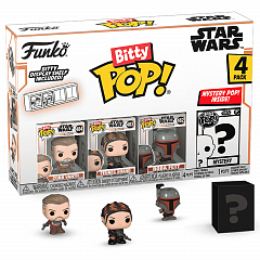 Фигурка Funko Bitty POP! Mandalorian Cobb Vanth+Fennec Shand+Boba Fett+Mystery (1 of 4) 4PK​ 75453