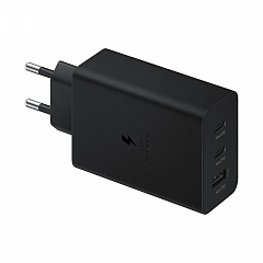 Сетевое зарядное устройство SAMSUNG EP-T6530 65W 2xUSB-C/1xUSB-A  - чёрное