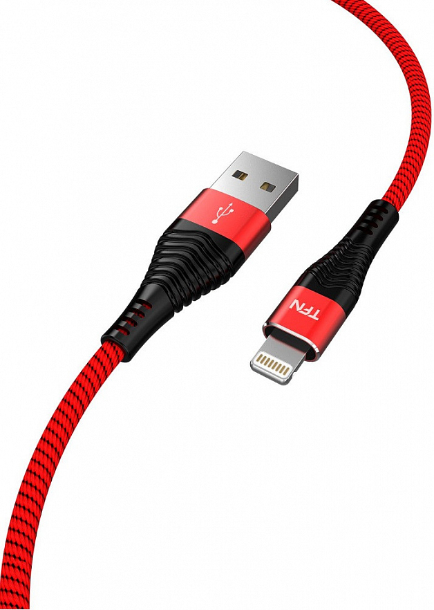 Кабель TFN 8pin (Lightning-USB) Forza (1 метр) красный/чёрный