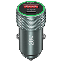 Автомобильное зарядное устройство TOTU Blade Series Car Charger 20W DCCPD-010 серый космос