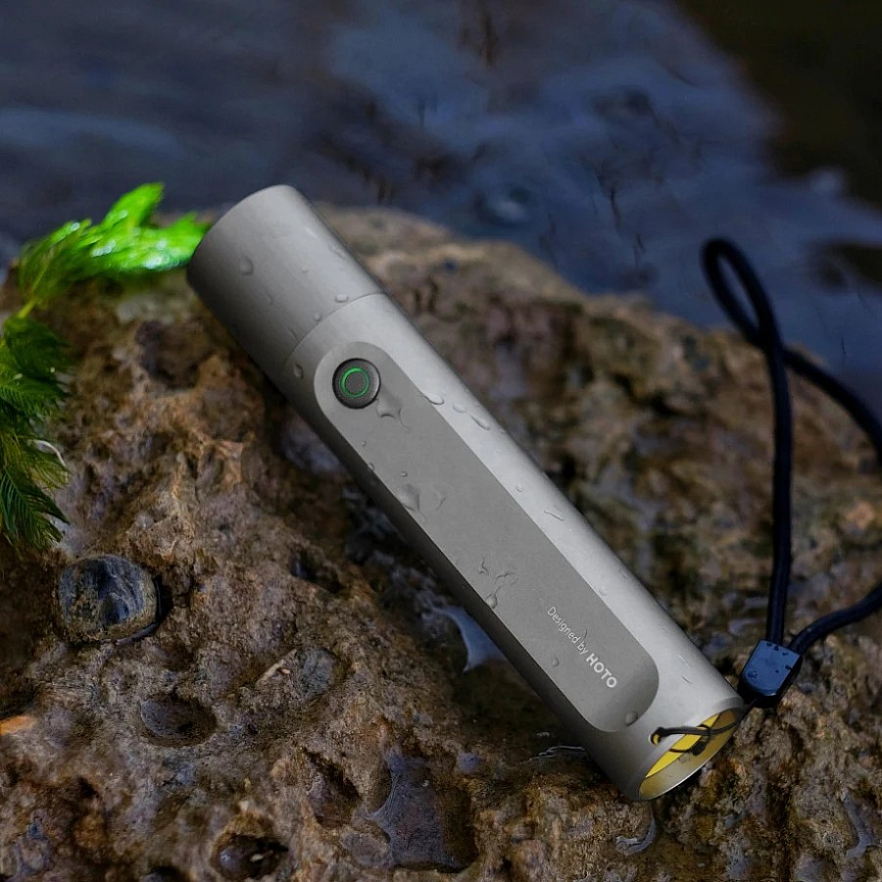 Фонарик HOTO Flashlight Fit серый