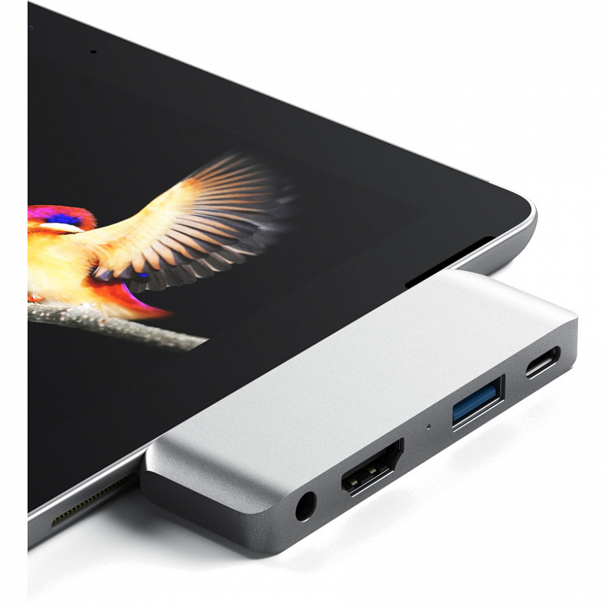 USB-хаб Satechi Aluminum Type-C Mobile Pro Hub серебристый (ST-TCMPHS)
