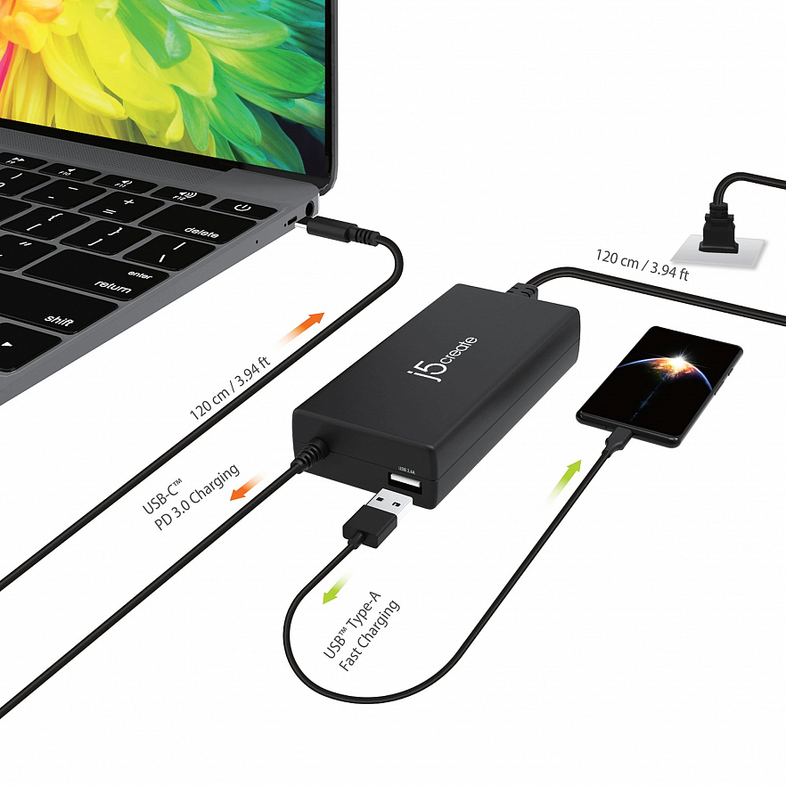 Сетевое зарядное устройство j5create 100W PD USB-C Super Charger (JUP2290)
