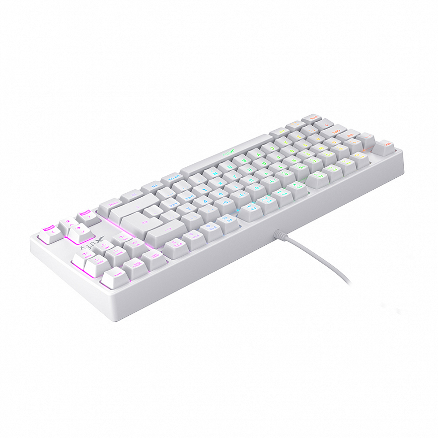 Клавиатура проводная с подсветкой Xtrfy K4 TKL RGB белая (русская раскладка)